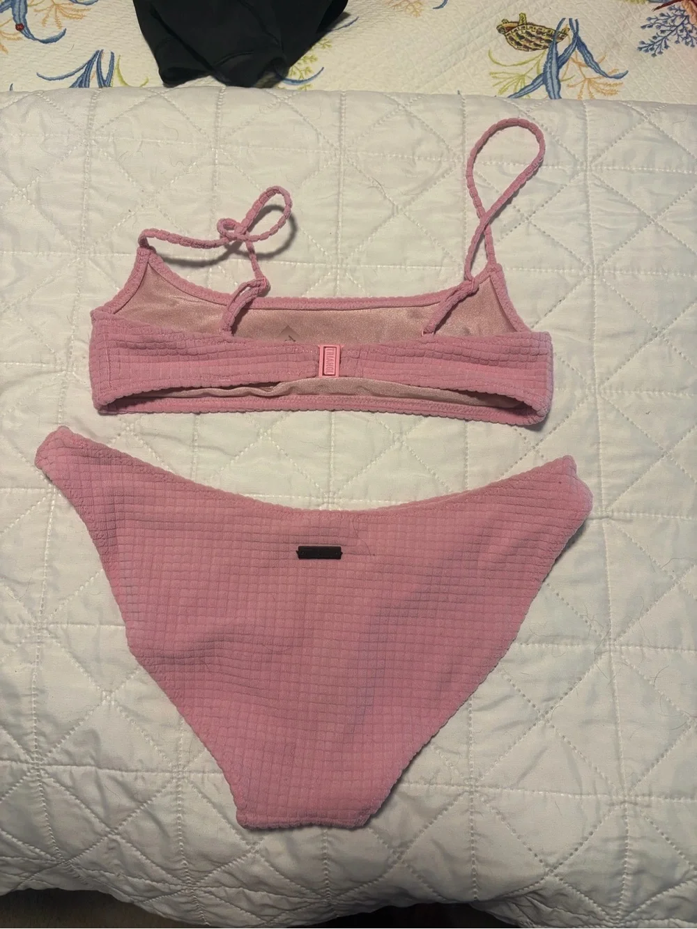 triangl swimwear Pink Ribbed Bikini Set